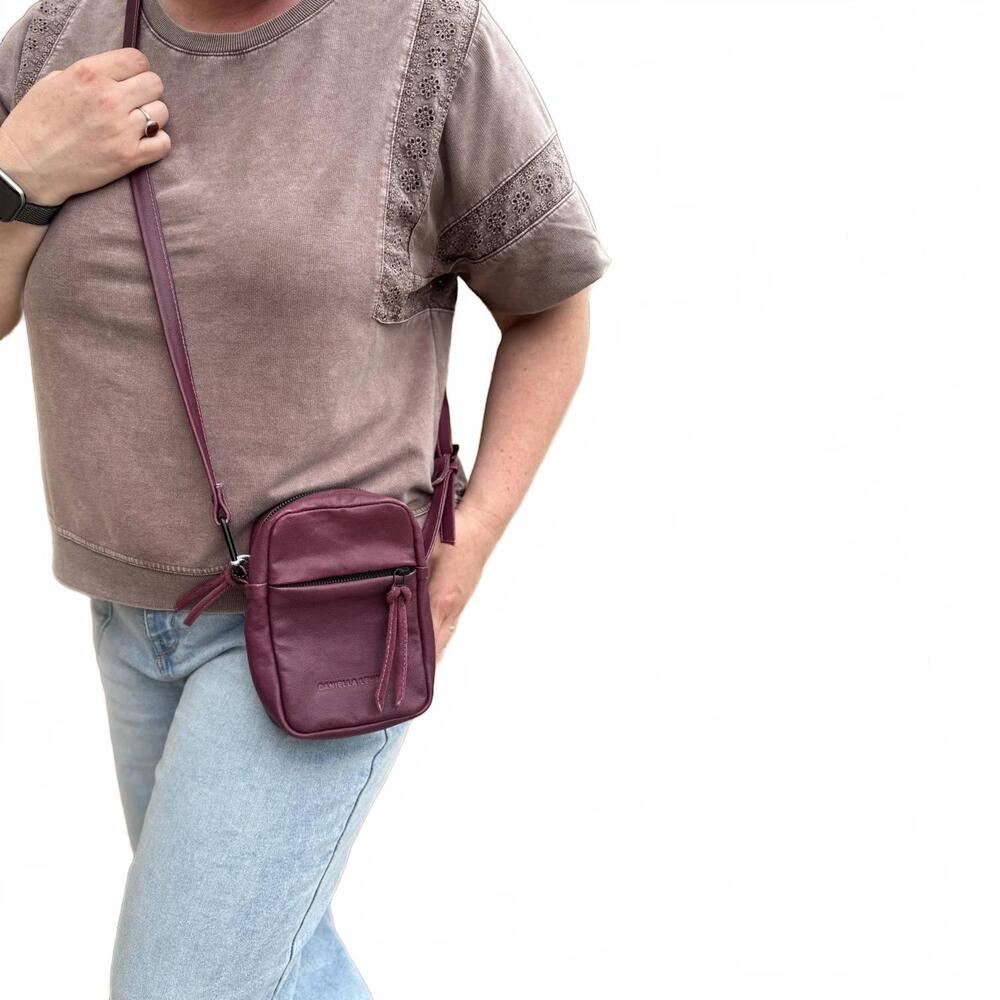 NEW DANIELLA LEHAVI women's sienne mini bag in aubergine